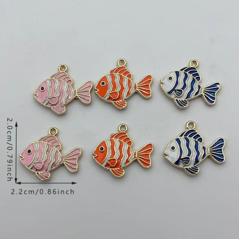 10pcs DIY double-sided marine life accessory bracelet pendant alloy drip oil accessory hanging ornament