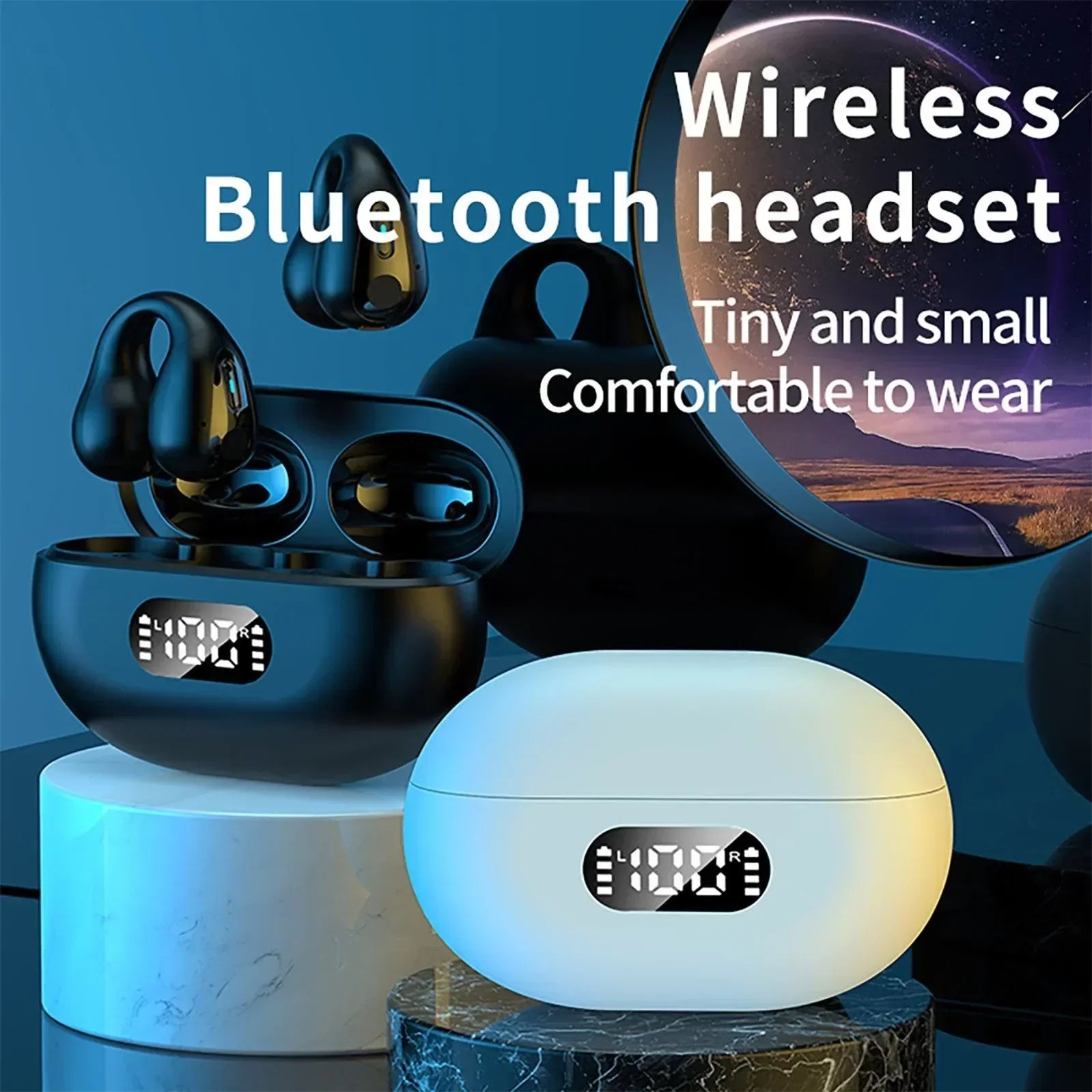 New Fashion Design Bone Conduction Earbuds Ambie Sound Earcuffs Ear Earring Wireless Bluetooth Earphones Auriculares Sport Heads