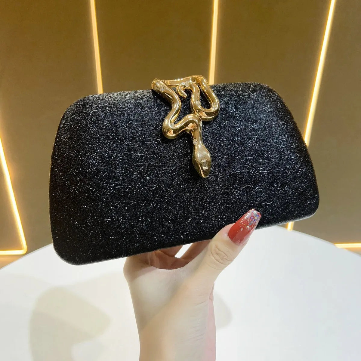 Snake Buckle Evening Bags for Women Luxury Elegant Clutch Chain Shoulder Bags for Ladies Party Wedding Purse Handbags Bolso 2025
