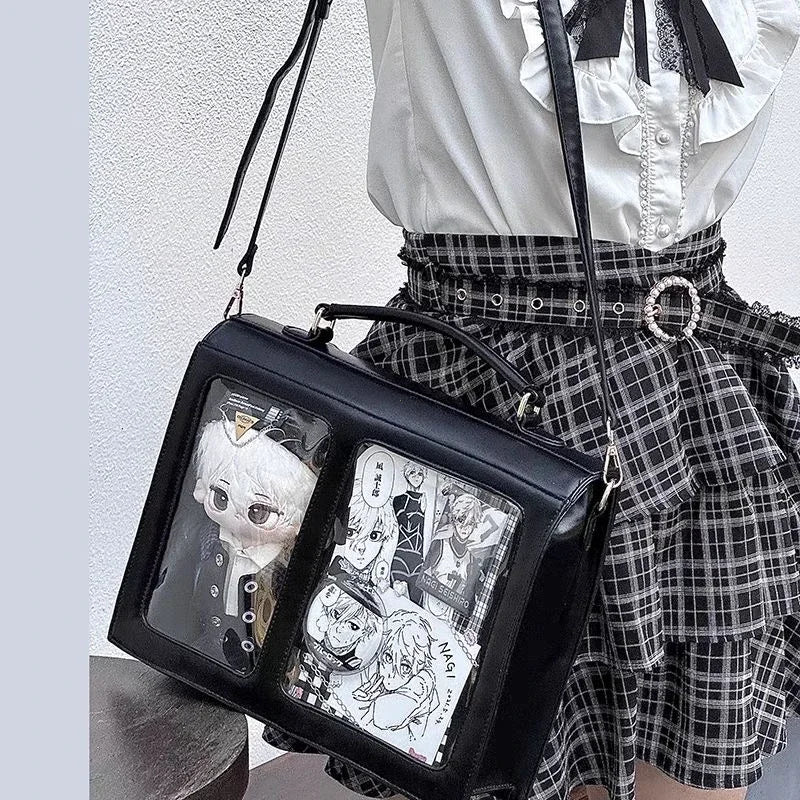 Y2K Cute Sweet Trend Ita Bag Popular Transparent Shoulder Crossbody Bag for Women Japanese High School Ulzzang Student Backpack