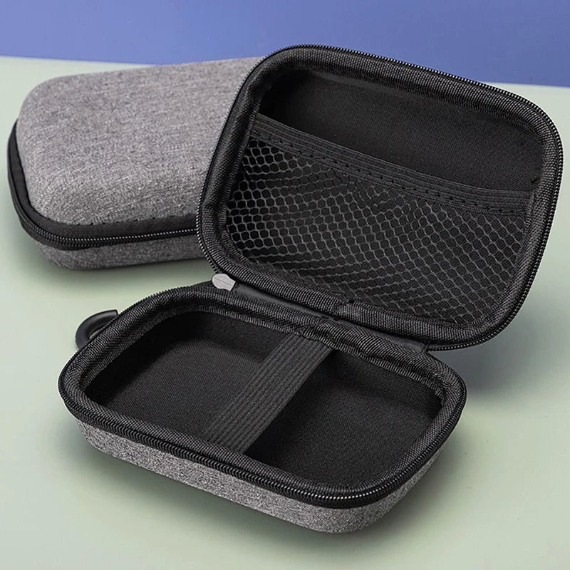 1Pc Portable Shockproof Headphone Case Earphone Bag Headset Storage Bag Hard Shell Earphone Accessories Memory Card USB Cable