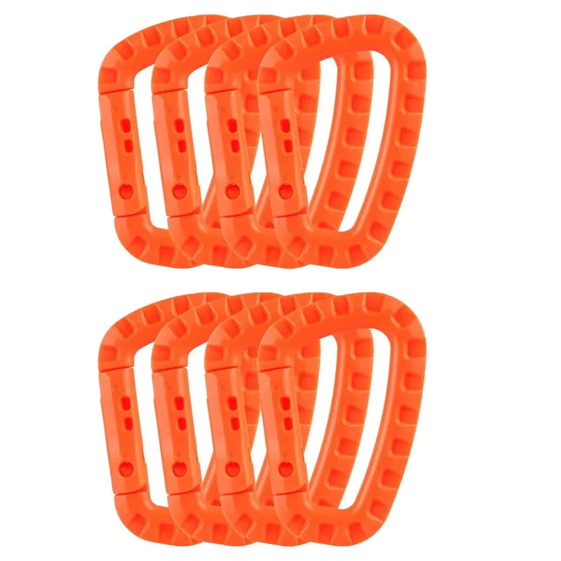 4/8/16pcs Tactical Plastic Carabiner Clip Keychain D-Shape Hard Spring Snap Gear Hook Outdoor Camping Hiking EDC Tools