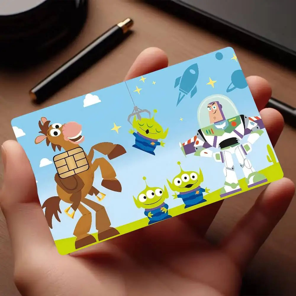 Cartoons Animations T-Toy Story 2024 Anime Cartoon Skin Stickers Film Tape Case For Big Credit Debit Card Front Side