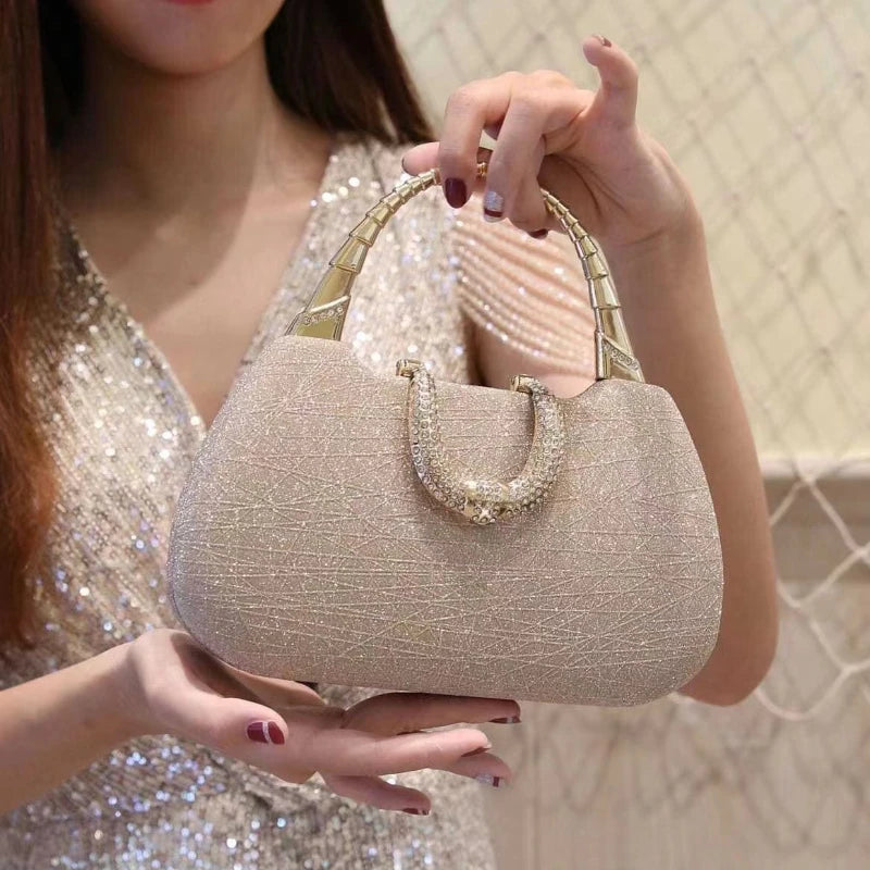 Pearl Rhinestone Evening Bag Luxury Diamond Crossbody Single Shoulder Purse Elegant Bridesmaid Party Handbag Shiny Fashion Tote