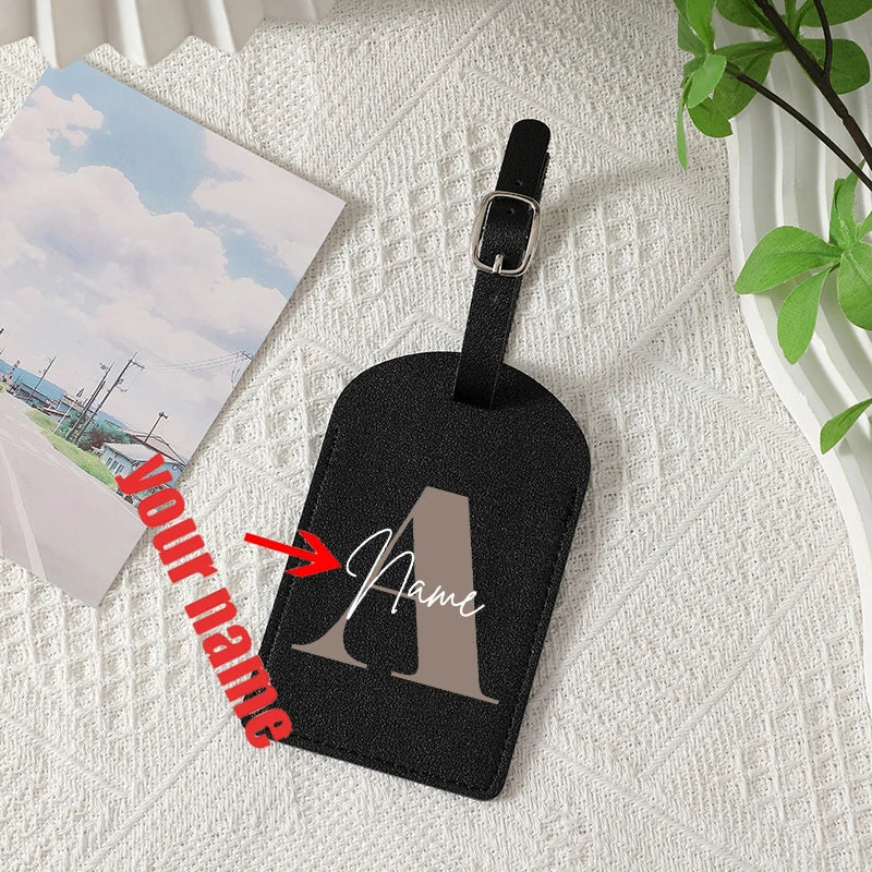 A-Z Initial Personalized Name Luggage Tag 26 Letters Custom Name Luggage Boarding Tags Travel Id Identification Luggage Tag Gift