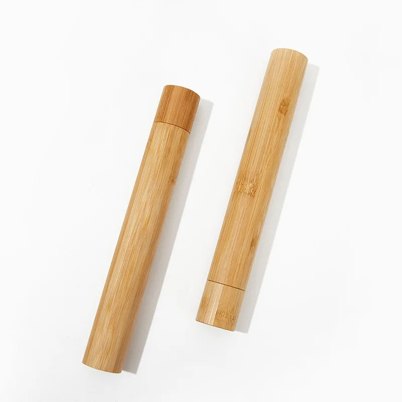 21cm Length Empty Bamboo Toothbrush Tube Eco-Friendly Toothbrush Case Oral Hygiene Travel Portable Tooth Brush Holder Box