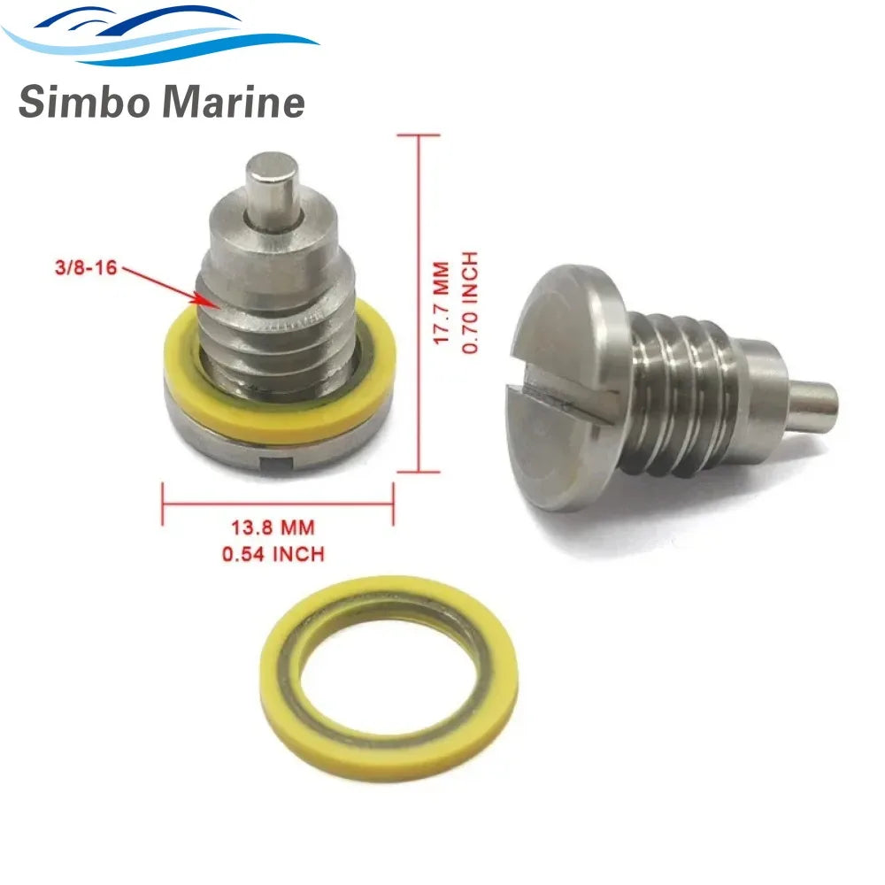 2 Pcs Magnetic Drain Screw and Gasket Set For Mercruiser Stern Drive Alpha Gen 1 2 R MR TR TRS 22-8M0058389 22-67892A06