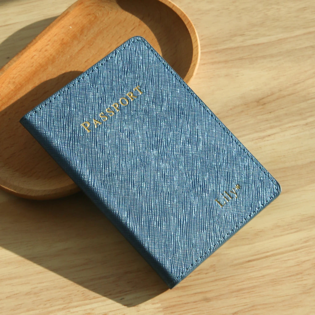 Personalized Passport Holder Customized Hot Stamping Name Passport Customize Letters Cover Passport Holder Travel Wallet