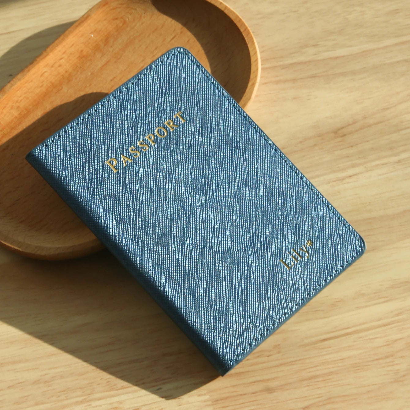 Personalized Passport Holder Customized Hot Stamping Name Passport Customize Letters Cover Passport Holder Travel Wallet