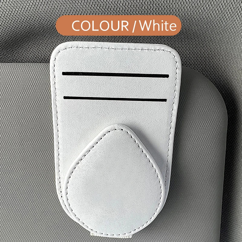 Car Sunglasses Holder Clip Universal Auto Sun Visor Eyeglass Hanger Cards Glasses Storage Bracket Leather Interior Accessories