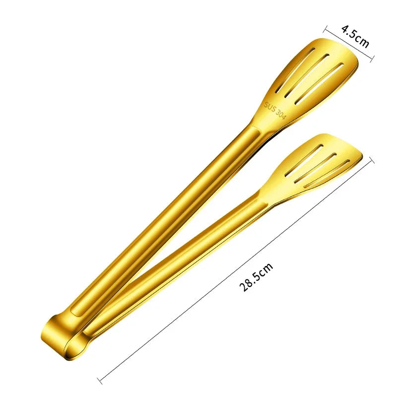 7/9/12Inch Anti-Slip Stainless Steel Kitchen Food Tongs Grill Meat Bread Serving Clip Barbecue Buffet Clamp Cooking Accessories