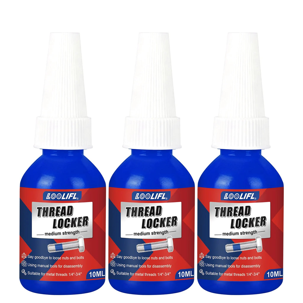 LOOLIFL Thread Locker Blue 10g-50ml Anaerobic Sealant Industrial Grade Screw Glue  for Metal Bolts Nuts Anti-Loosening Adhesive