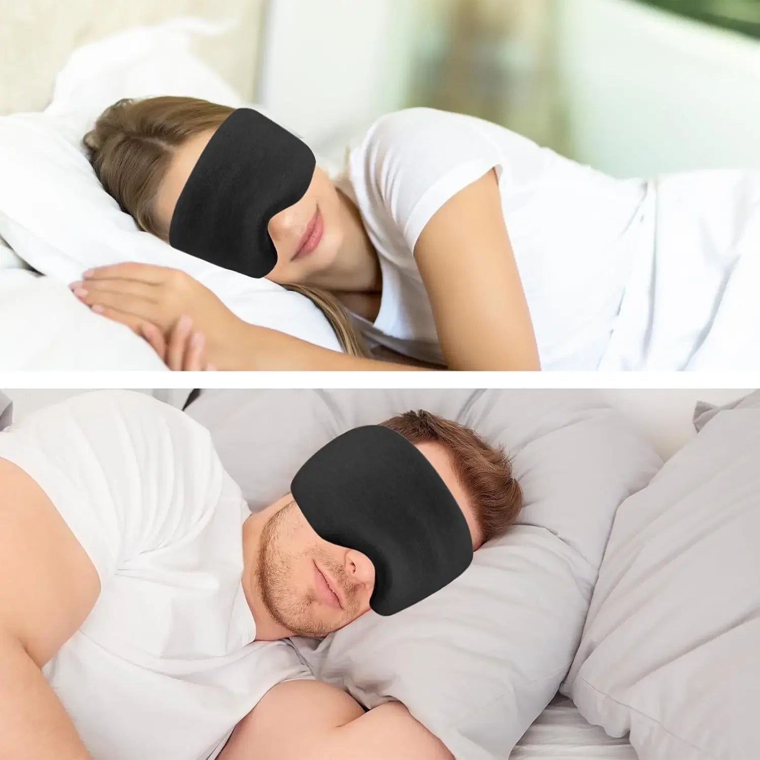 Modal cotton zero pressure blackout 3D sleep eye mask neck pillow, blackout breathable travel neck pillow with eye mask