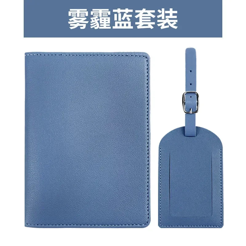 Travel PU Passport Cover Luggage Tags Wedding  Party Bussiness Gift Ticket Holder Passport Holder Case Travel Accessories Set