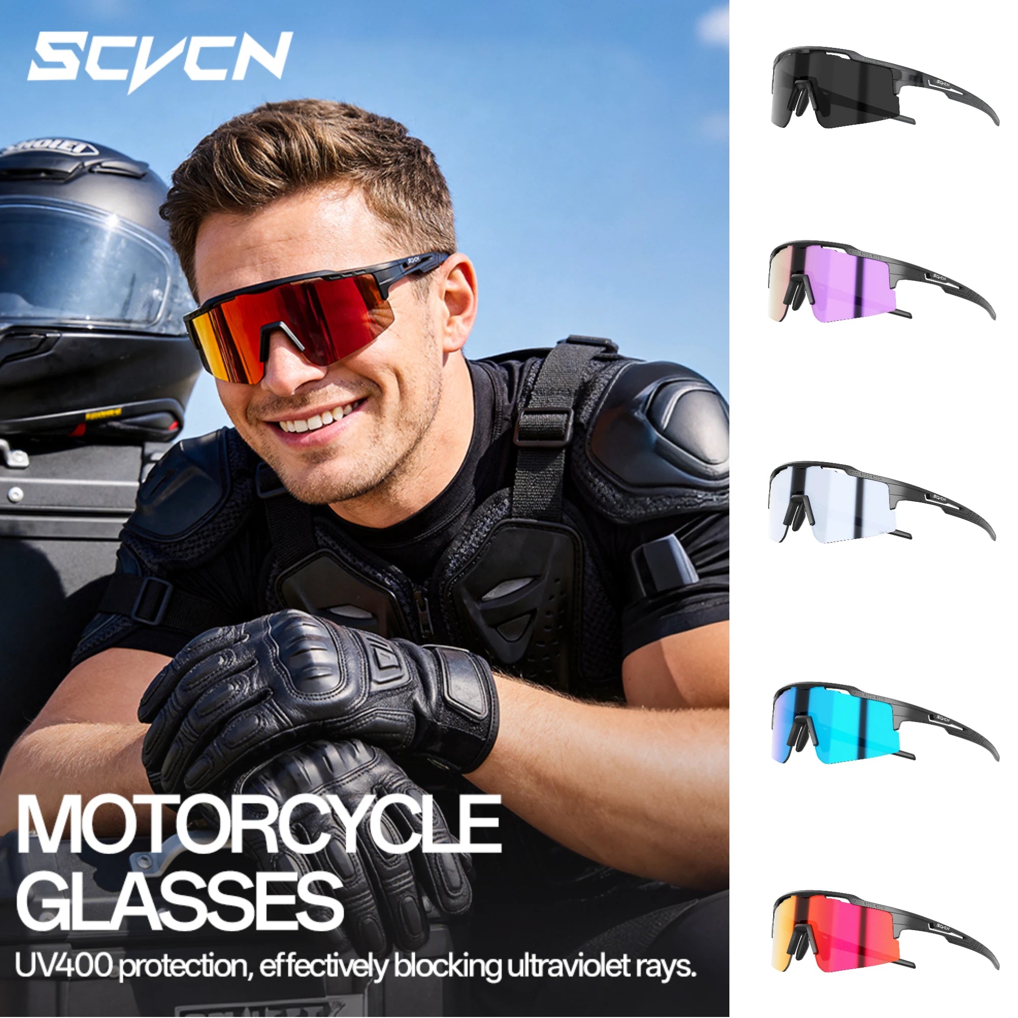SCVCN Cycling Glasses Women Sunglasses for Men Hiking Eyewear Sun Sports MTB Mountain Goggles Bicycle Road Bike Protection 2026