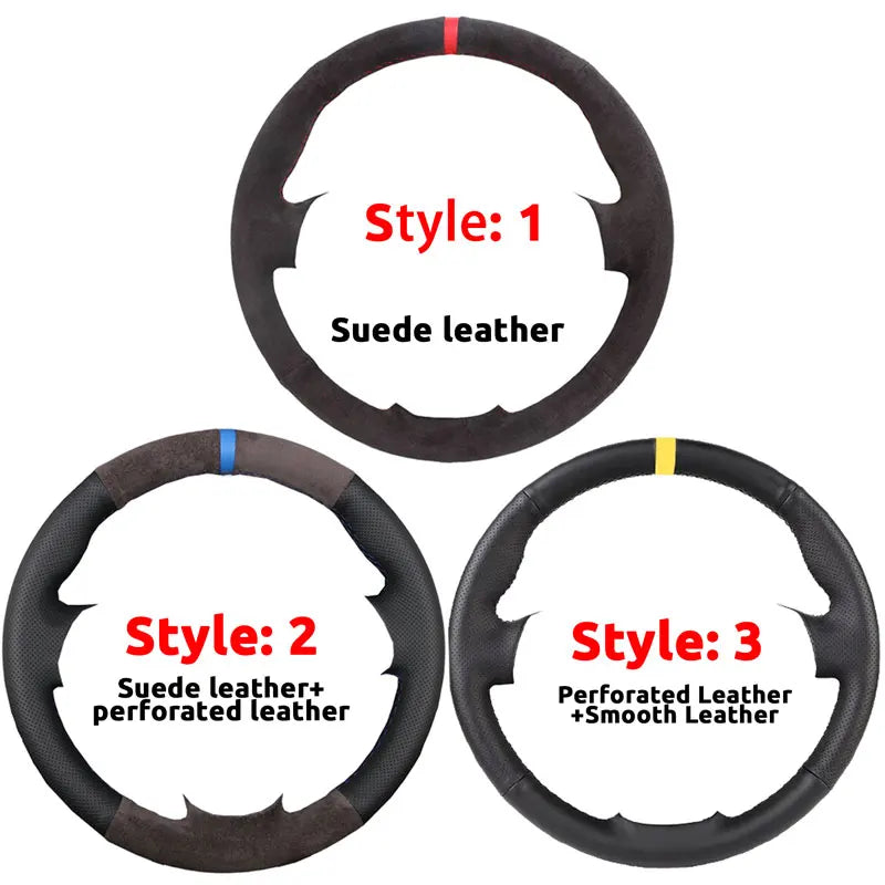 Custom Suede Leather Car Steering Wheel Cover BMW M Sport F30 F31 F34 F10 F11 F07 X1 X2 X3 F20 F21 F25 F32 F33 F36 F39 F48