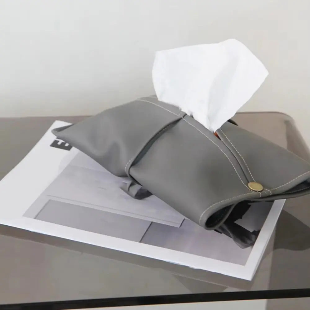 High-grade Car Tissue Box Wear-resistant Waterproof Car Armrest Tissue Pouch Faux Leather High Quality Tissue Storage Case Home