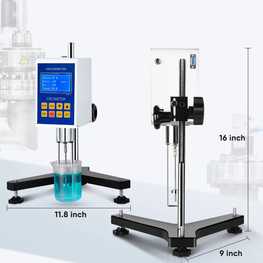 NDJ-8S Digital Rotary Viscometer with 4 Rotors Lab Viscosity Meter Tester Paints Adhesives Greases Cosmetics Accuracy ±3.0%