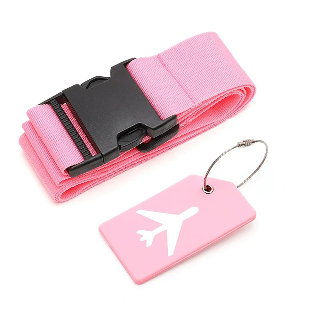 Luggage Strap Set with Luggage Tag Multiple Colors of Luggage Straps Suitable for Various Types of Luggage Suitable for Travel