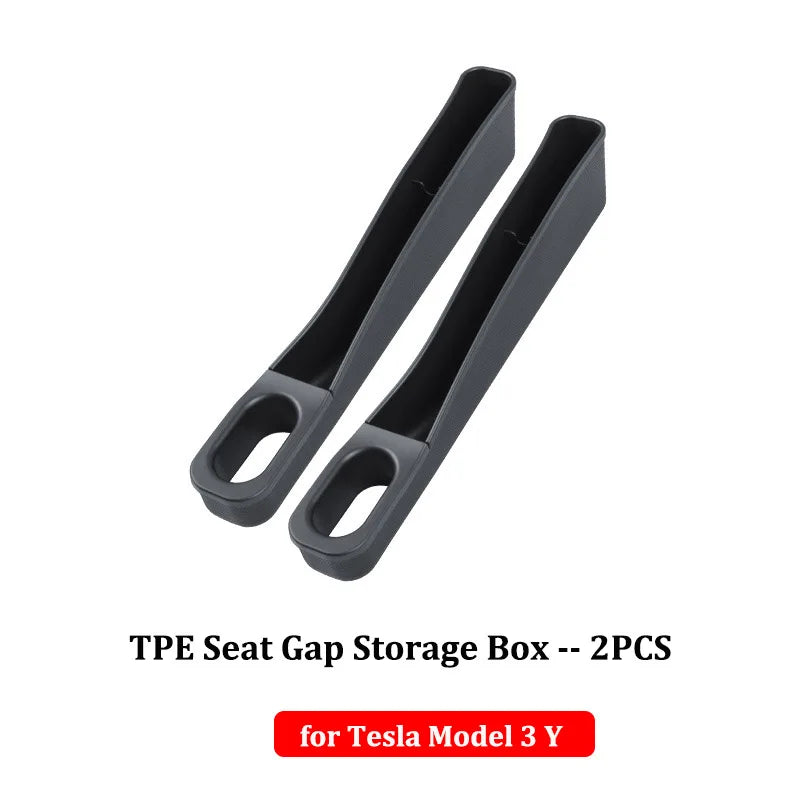2PCS Seat Gap Storage Box for Tesla Model 3 Y Strip Crevice Organizer Filler Pocket Multifunction Wallet Keys Card Phone Holder