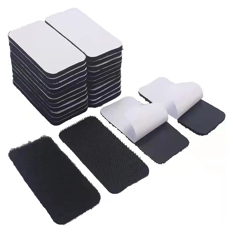 Nylon Self Adhesive Round Sticker Hook and Loop Fastener Tape Strong Double Sided Self Adhesive Carpet Anti Slip Mat Black 3cm