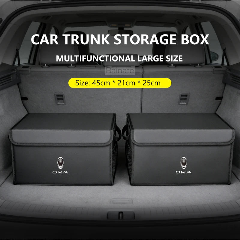 Car Trunk Foldable Storage Box For Gwm Ora Good Cat Gt Iq R1 07 R2 2025 2026 Multi-Functional Auto Interior Storage Accessories