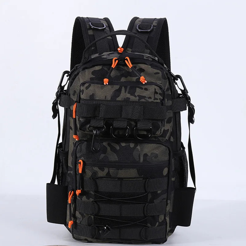Fishing Lure Tactical Camping Backpack Outdoor Sports Bag Hiking Molle Tackle Bag with Rod Holder for Men Climbing Travel Bag
