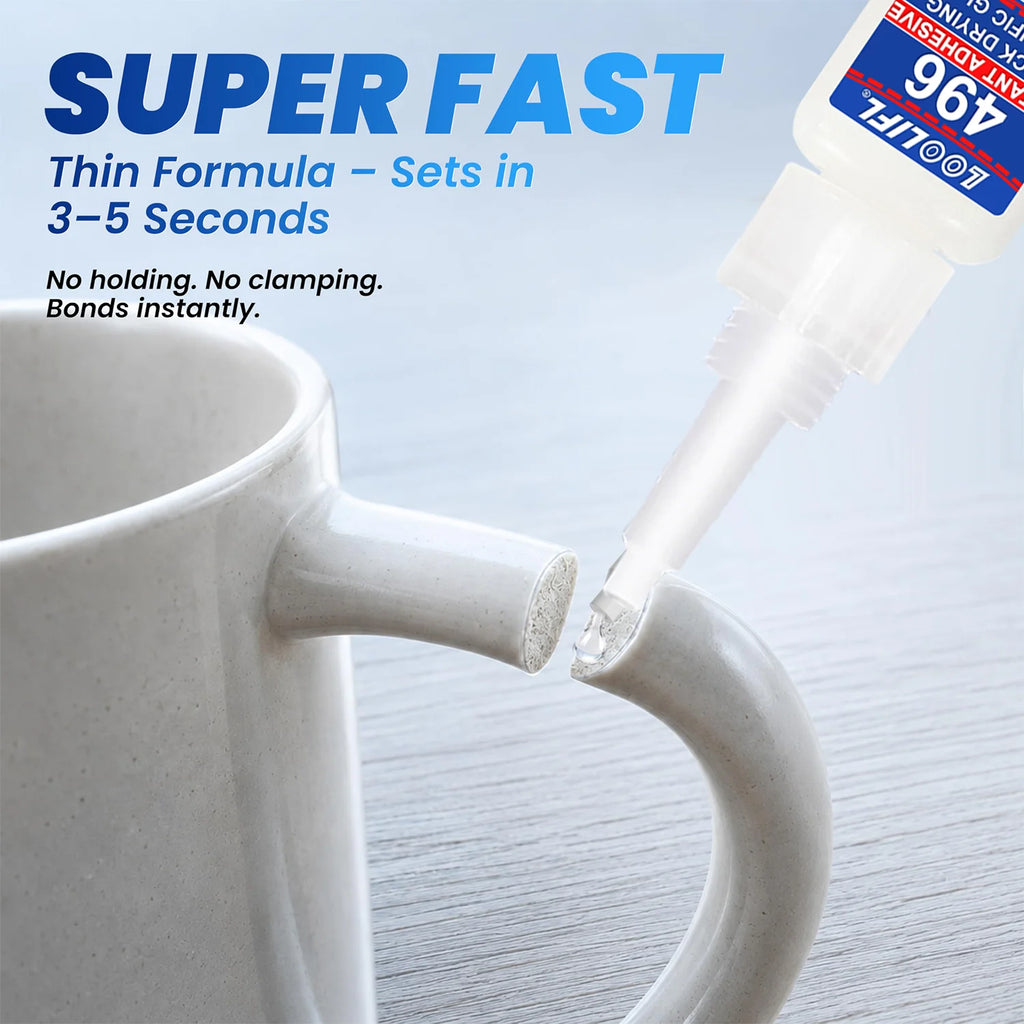 LOOLIFL 10ML Strong Adhesive Liquid Transparent Super Glue Instant Quick-Drying For Bond Plastic Wood Metal Crafts Repair Tools