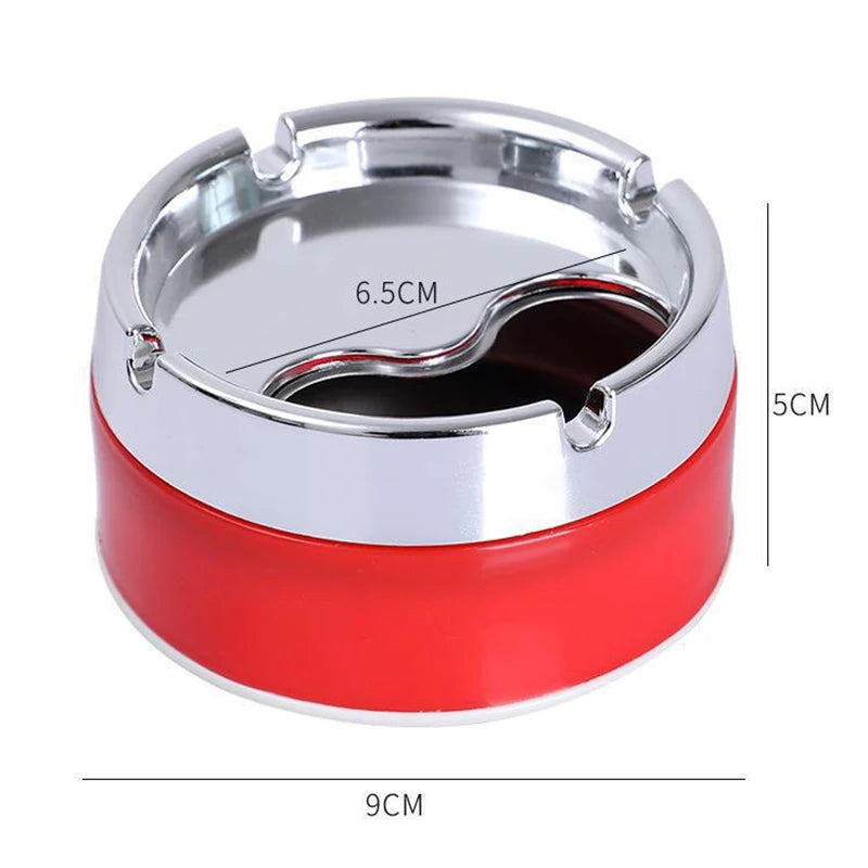 1Pc Car Ashtray Sealed Stainless Steel Rotating Ashtray with Lid Windproof Thickened Car Dust Storage Box Home Office Ashtray