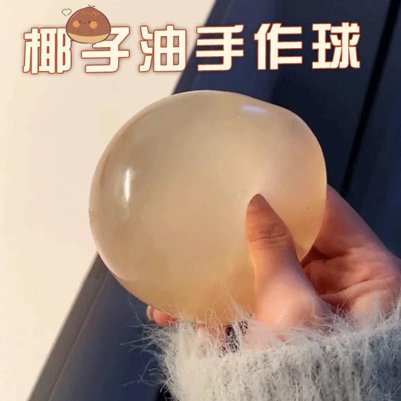 Handmade Coconut Oil Squishy Ball Slow Rising Fidget Stress Ball Clear Jelly Sensory Ball Soft Stress Relief Toy for Adults