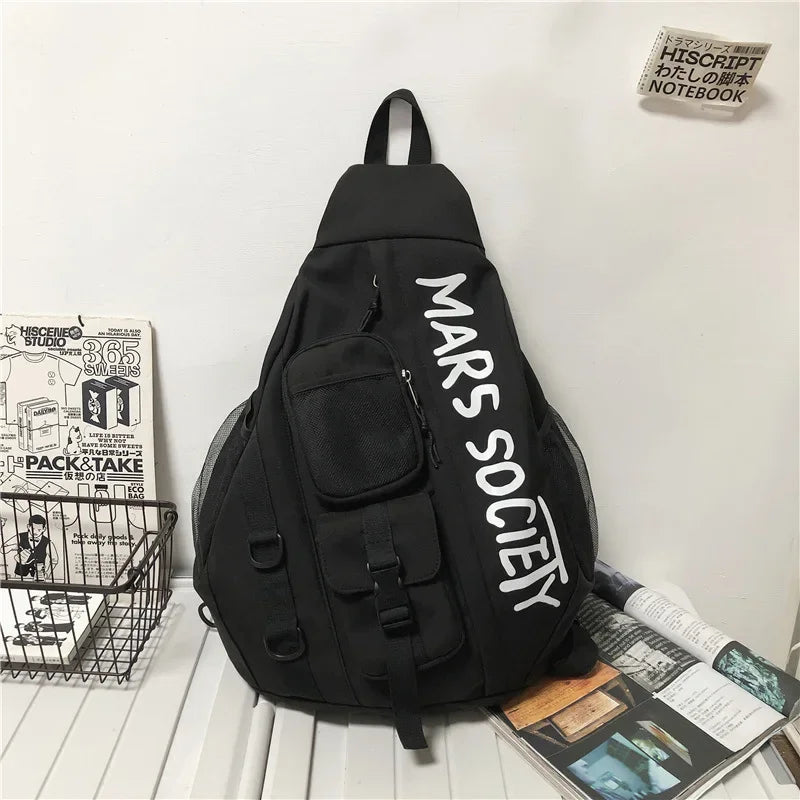 Men's Korean Trend Messenger Shoulder Bag Sports Travel Large Capacity Backpack Female Students Crossbody Chest bolso