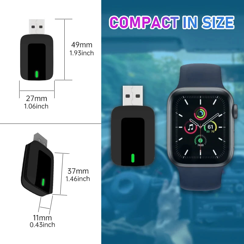 TrolinkTek Wireless CarPlay Dongle, Wired to Wireless USB Adapter Plug and Play, Auto Reconnect, Low Latency with 5GHz WiFi Bluetooth, Support Siri Steering Control for Cars with Factory Wired Apple CarPlay
