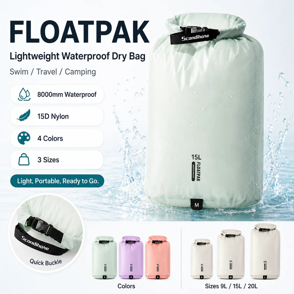 Waterproof Dry Bag Ultralight Clothing Storage Bag Lightweight Roll Top Travel Packing Organizer for Luggage Swimming Outdoor