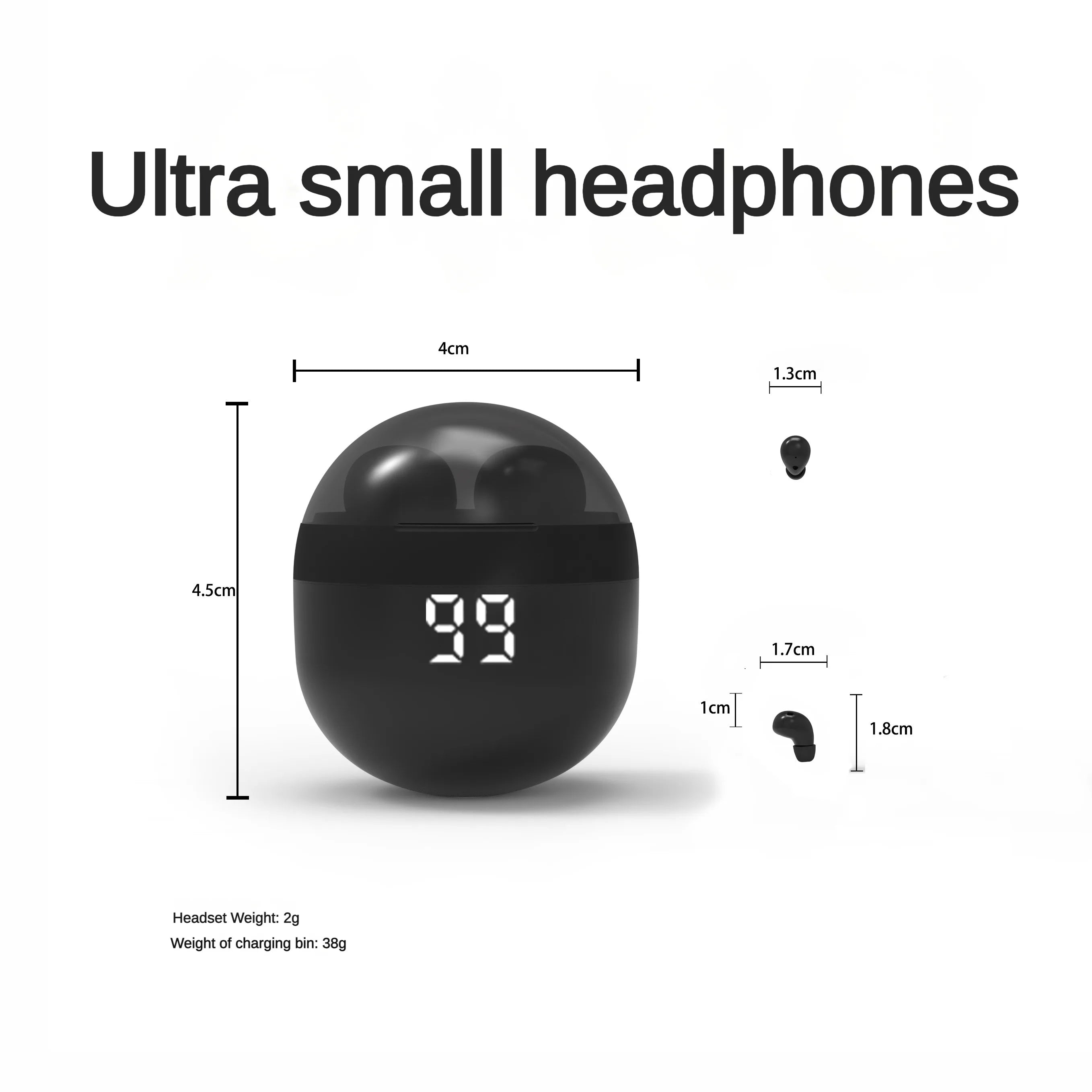 SHUKE Invisible Sleep Wireless Earphone Bluetooth 5.3 Mini Earbuds Noise Cancelling Headset Touch Control Headphones With Mic
