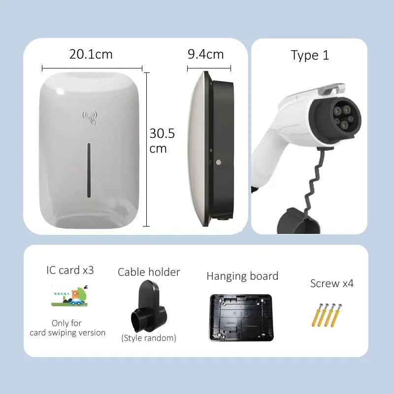 JIGU 1Phase TYPE1 7KW 32A EV Wallbox Charging Station Electric Car Charger With WIFI/Bluetooth APP Control
