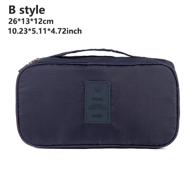 Women's Portable Multi-Layer Travel Lingerie Storage Bag Underwear Organizer Waterproof Divided Pouch for Socks & Bras Trip Case