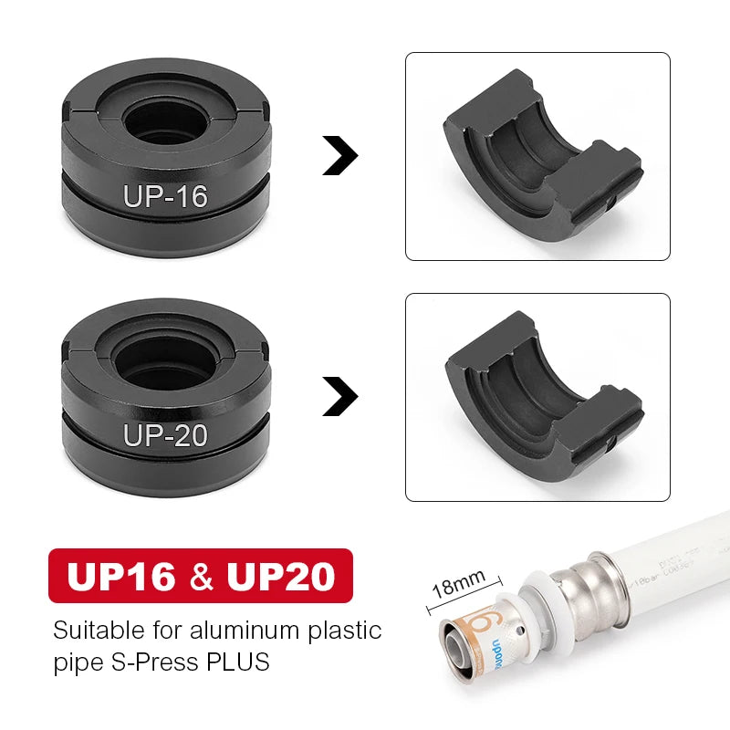 Kinds of Hydraulic Pipe Crimping Moulds TH, U Pipe Dies for Pex Fittings and V, M, VAU, VUS Pipe Dies for Copper Fittings