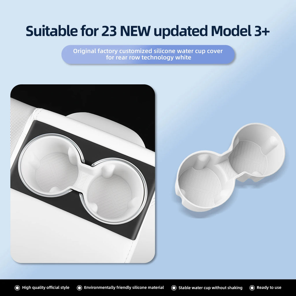 LUCKEASY for Tesla Model 3 Highland 2024-2026 Central Console Water Cup Holder Interior Accessories Drinks Holder Storage Case