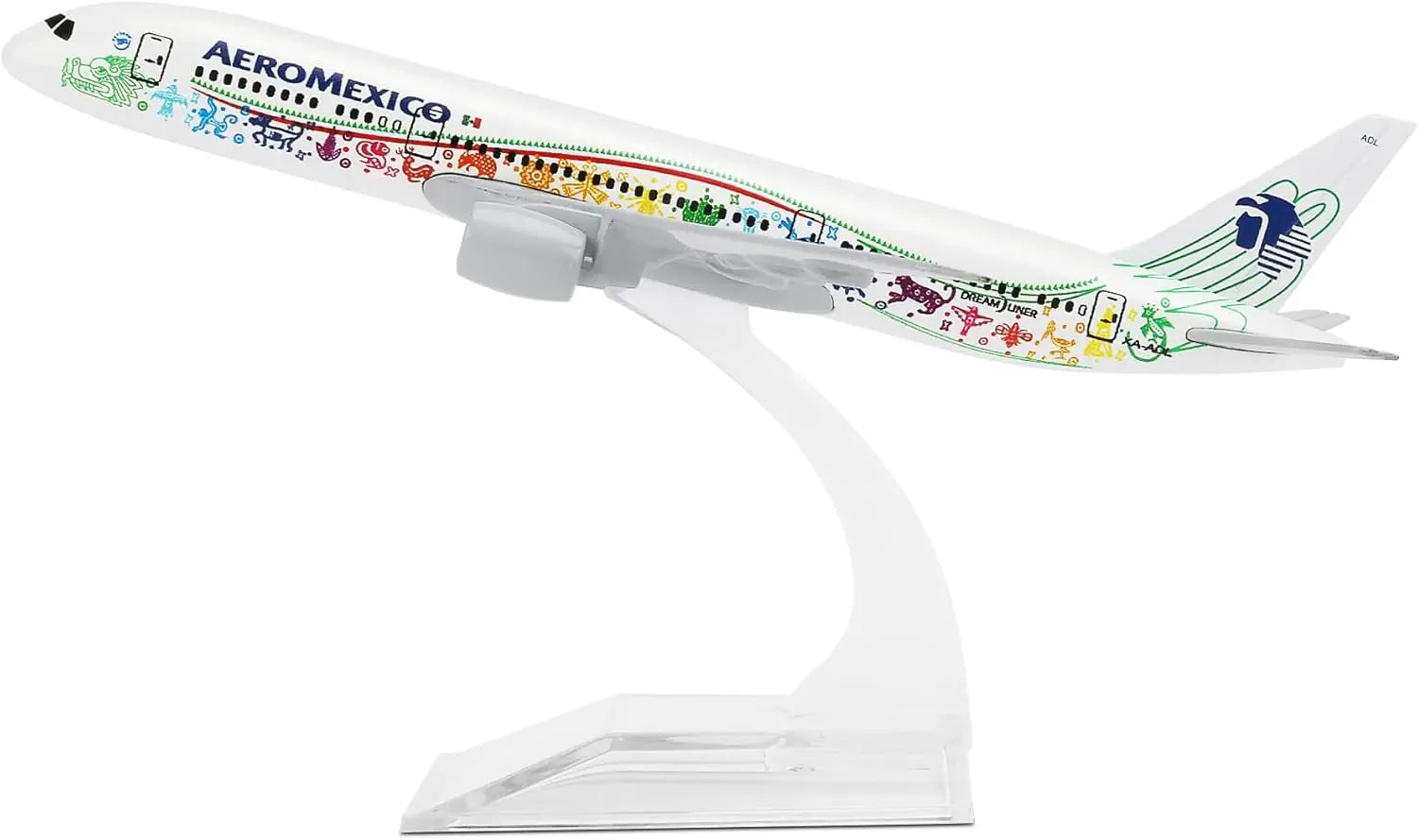 16cm Toy Airplane Model Aeromexico B787 Diecast Metal Airplane Model Kits with Stand for Collections and Displays or Boys Gift