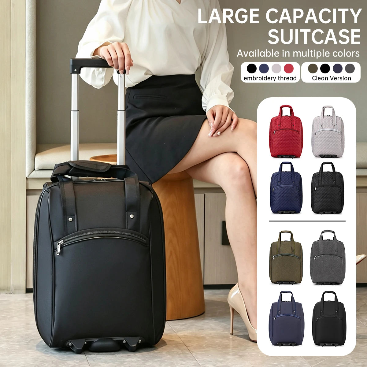 2026 New Model Oxford Cloth Luggage Bag with Large Capacity, 20inch Small Travel Trolley Suitcase Handbag