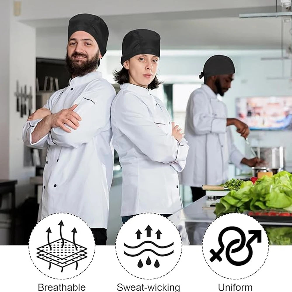 Personalized Chef Hat Custom Name Logo Kitchen Beanie Breathable Polyester Cooking Cap for Home Restaurant Bakery Chef Gifts