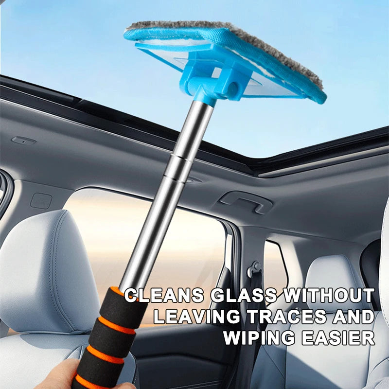 SEAMETAL Car Front Windshield Defogging Brush Telescopic Long Pole Non-Slip Car Household Glass Clean Brushes Dust Remover Tool