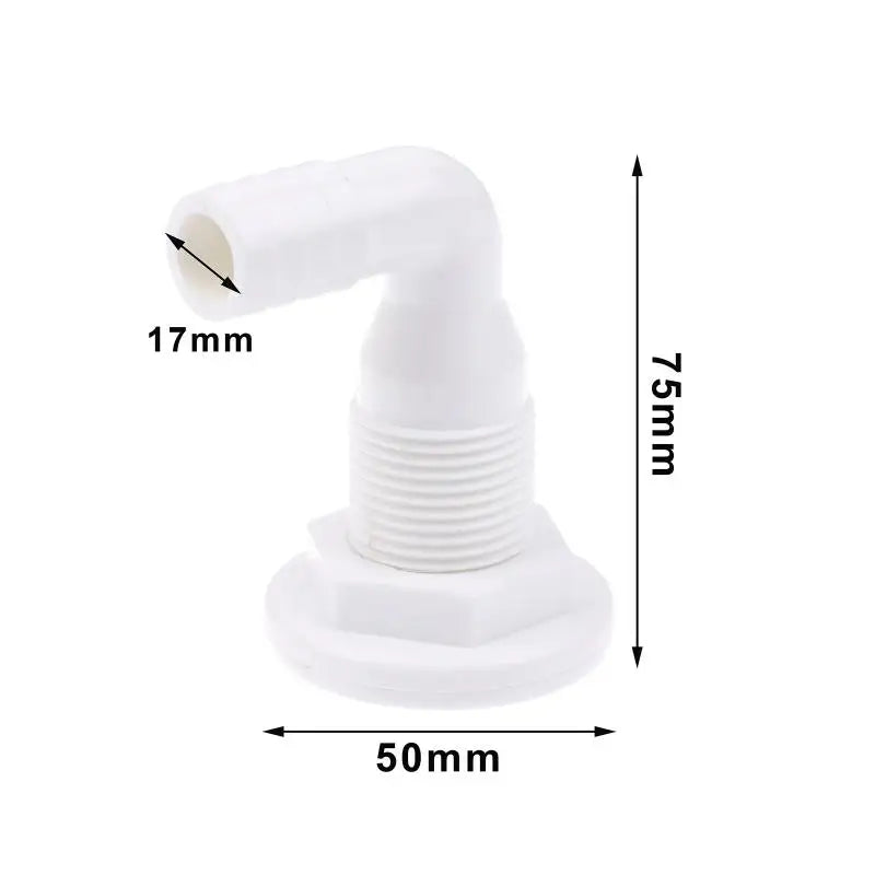 (HB05)90 Degree Marine Drainage Outlet Yacht Bilge Drainage Outlet Deck Drain Hose Pipe Elbow Bilge Pump Drain Thru Hull Fitting
