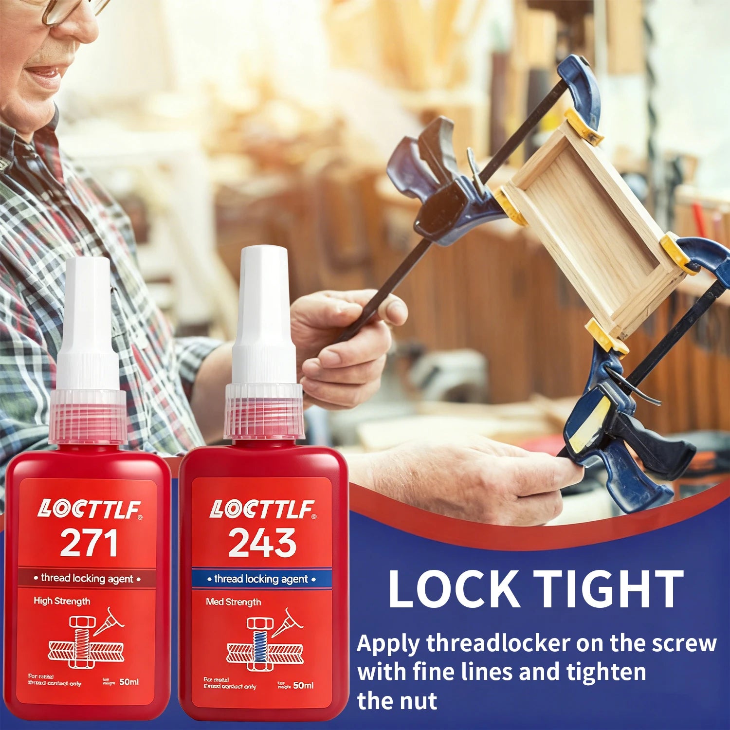 243-271 Thread Locking Adhesive Sealant Anti-Loosening Anti-Vibration Anaerobic Type for Screws And Nuts Removable & Non-Removab