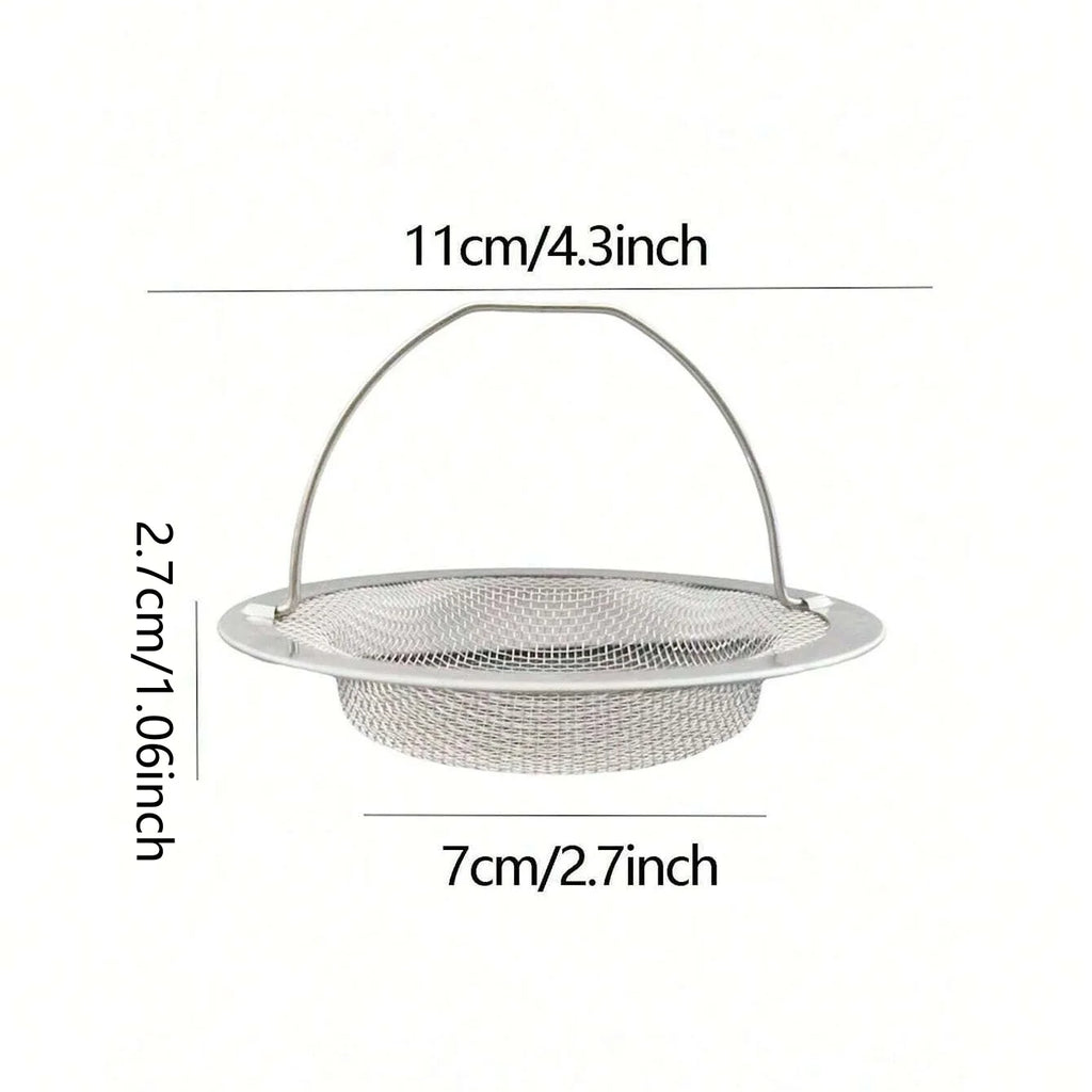 1/2/3Pcs Kitchen Sink Strainer With Handle Stainless Steel Mesh Filter Drain Stopper Food Residue Hair Catcher Prevents Clogs