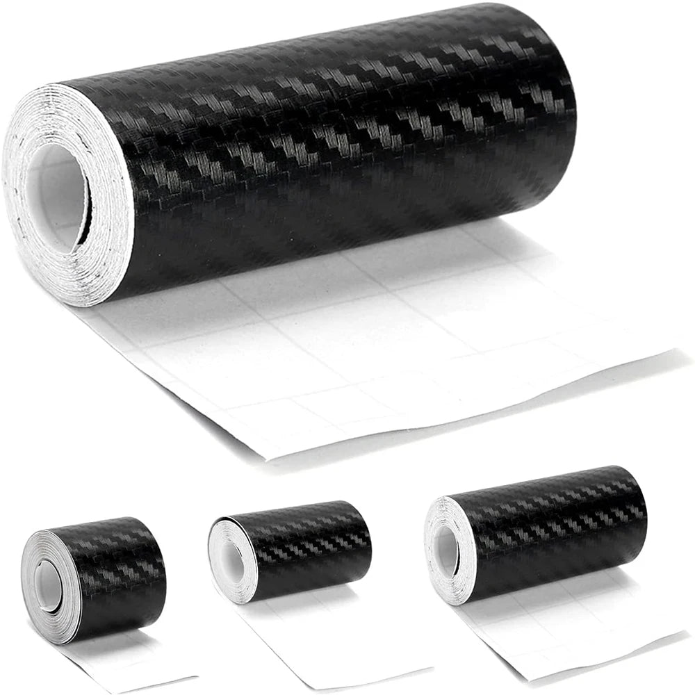 1-10M Car Door Edge Anti-Scratch Tape Black 3D Nano Carbon Fiber Universal Car Side Mirror Protector Strip Waterproof Film Tape