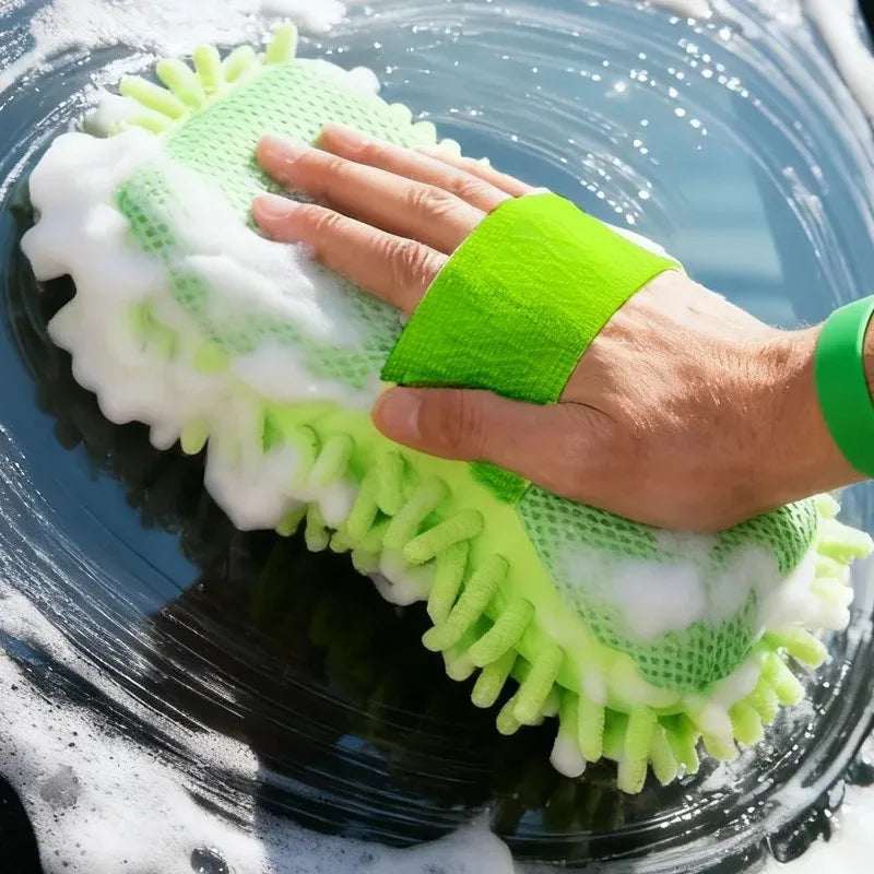 High Density Car Cleaning Sponge Coral Fleece Chenille Block High Absorbency Scratch-Free Auto Styling Detailing Wash Mitt Tool