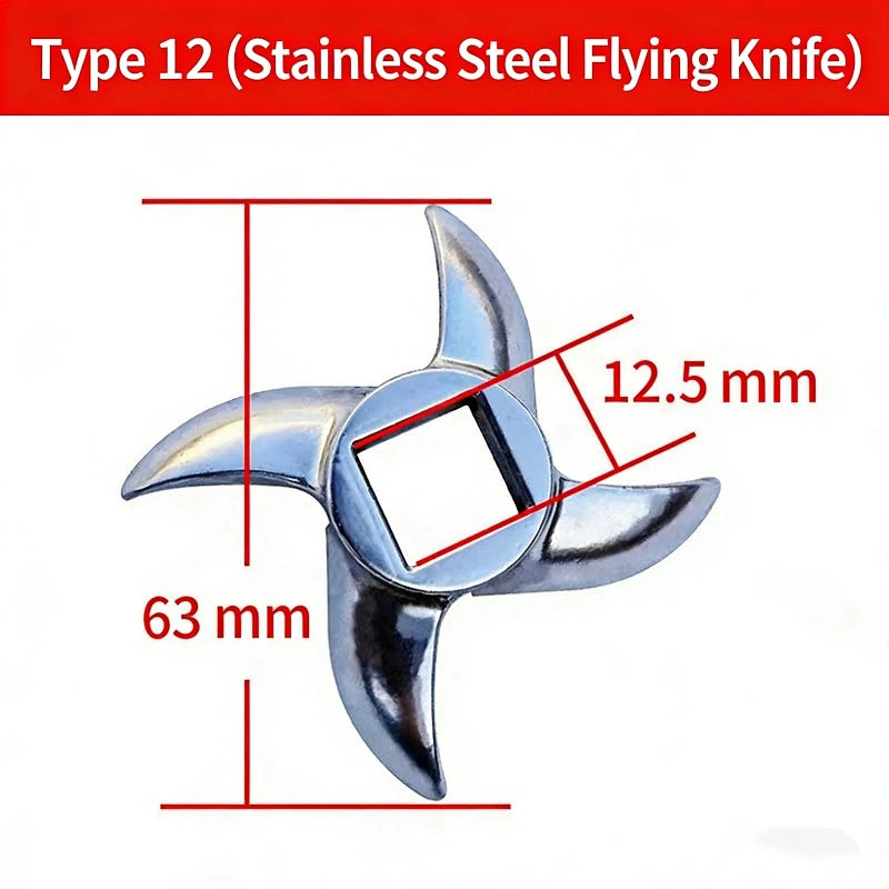12 # Electric Meat Grinder Orifice Plate Blade Accessories, Stainless Steel Orifice Plate Grate Discharge Plate Round Knife