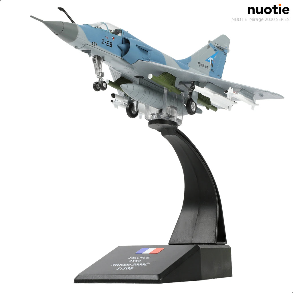 NUOTIE 1/100 Mirage 2000C-5F 2-EB French Air Force 3rd Stork Squadron Diecast Model with Bracket for Adult Collection & Gift