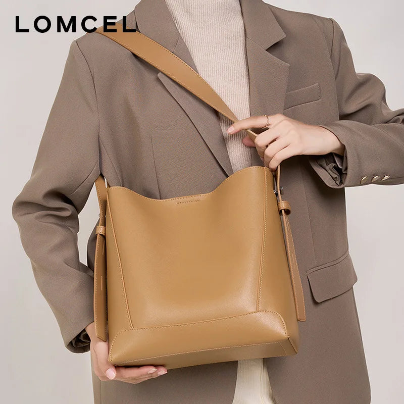 LOMCEL 7 Large bag New autumn-winter women's bag, crossbody bag, versatile genuine leather single shoulder bag, large capacity